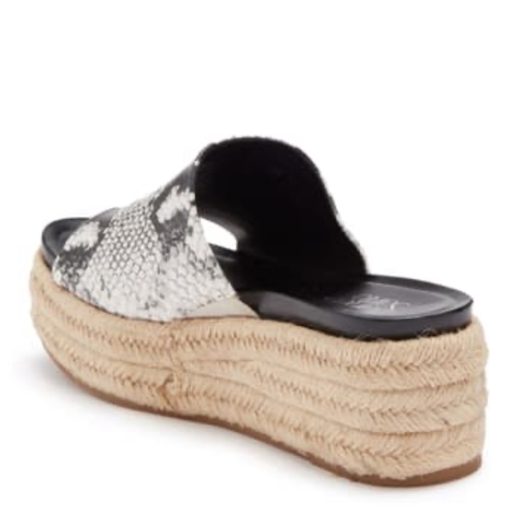 Chic Snake Print Flatform Espadrille Wedge Sandal - Picture 3 of 4